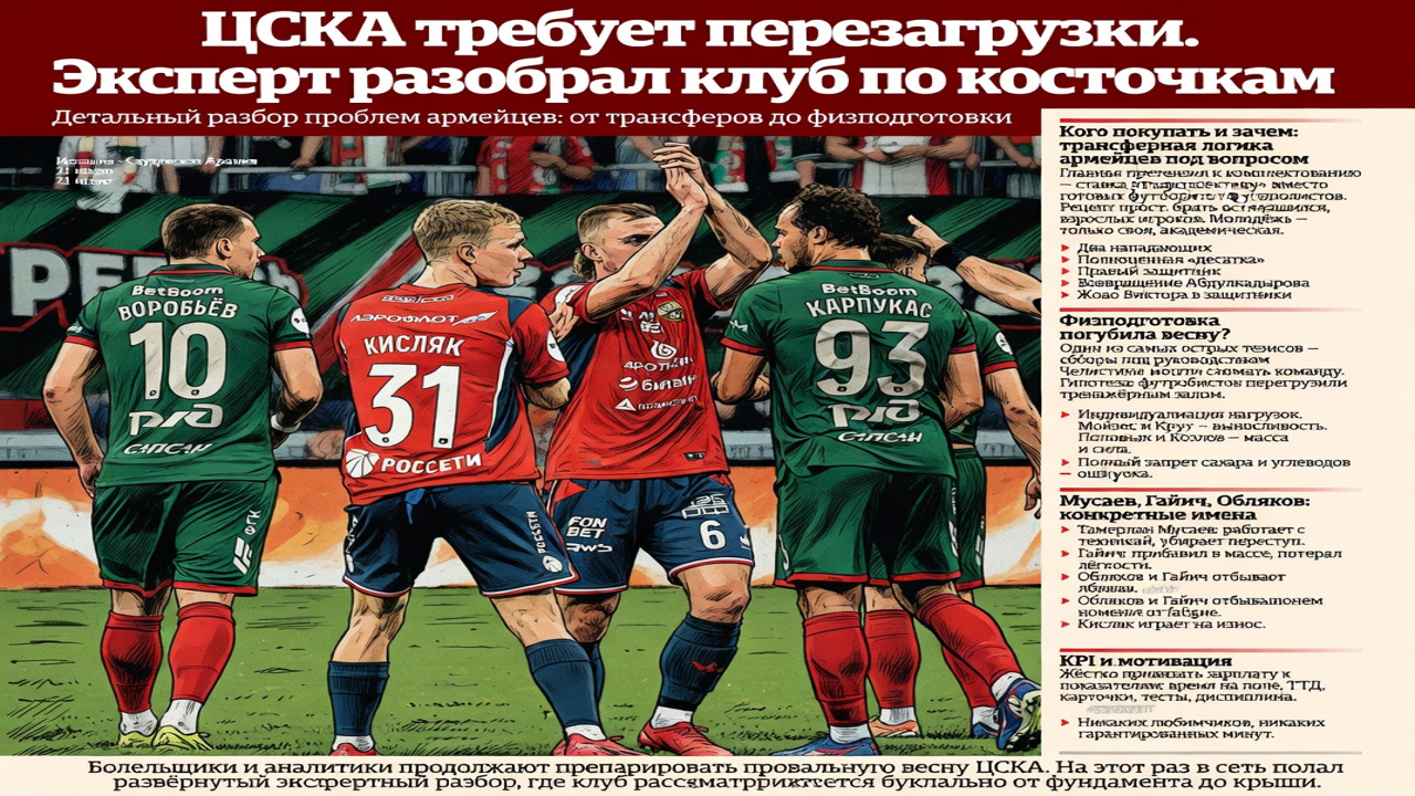 ЦСКА требует перезагрузки. Эксперт разобрал клуб по косточкам