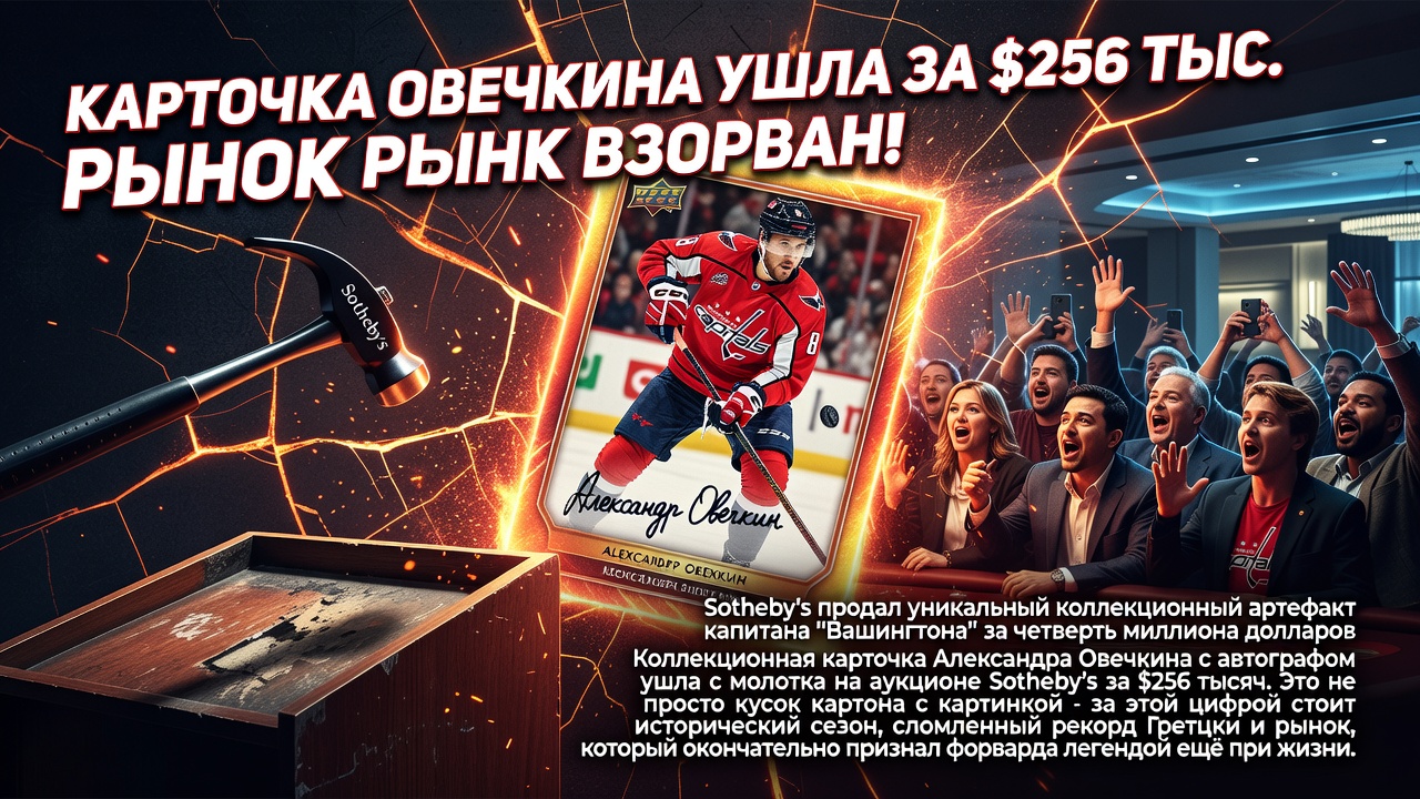 Карточка Овечкина ушла за $256 тыс. Рынок взорван!