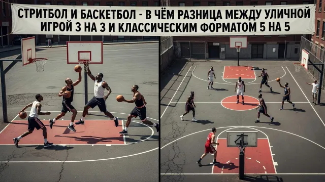 Стритбол и баскетбол - В чём разница между уличной игрой 3 на 3 и классическим форматом 5 на 5